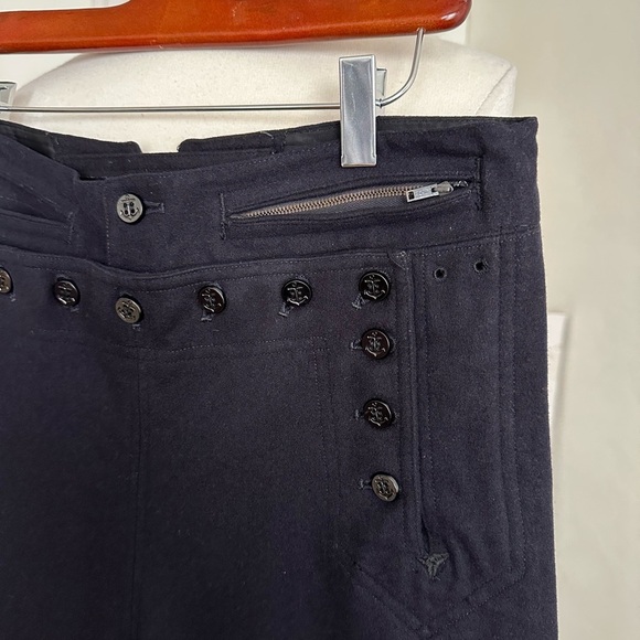 Vintage NAVAL CLOTHING FACTORY WWll Wool Corset Back Blue Trousers Sailor 1940s - Picture 12 of 15